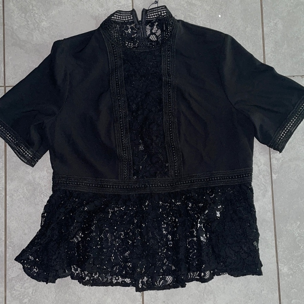 Zara Black Lace Blouse